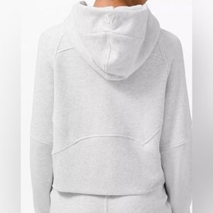 Light grey scuba half-zip hoodie